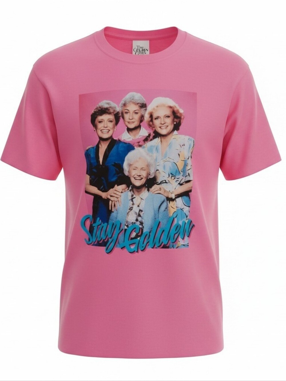 The Golden Girls Stay Golden Pink Graphic Tee Retro 80s Pop Culture Nostalgic